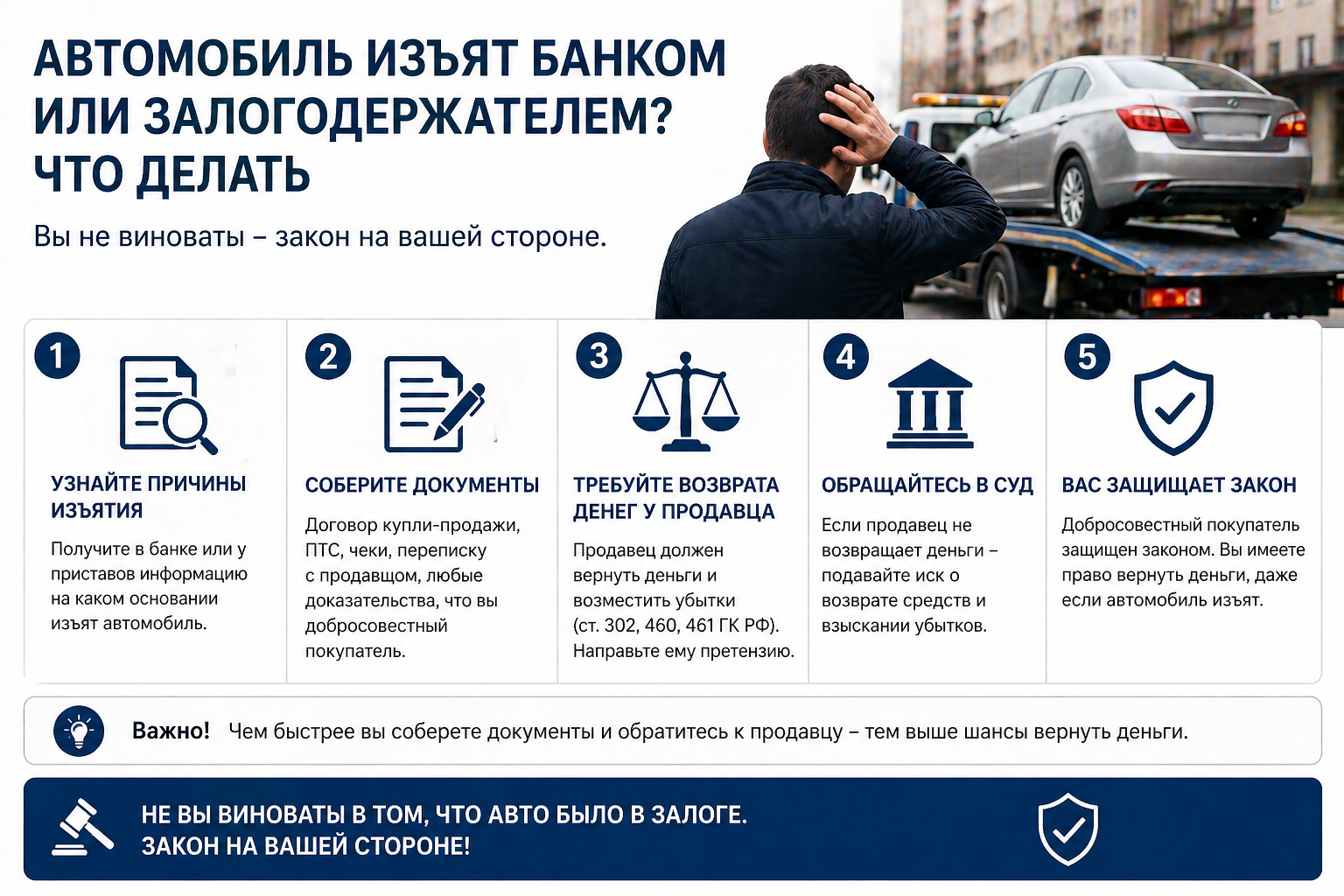 Что делать, если купленный автомобиль изъят по требованию банка или иного залогодержателя
